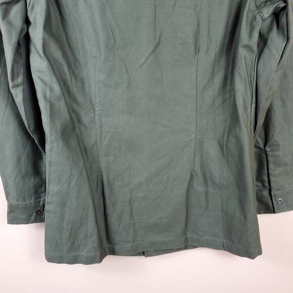 Vintage KL Military Snap Button Front Cotton Jacket Dutch Patch Size L - Picture 7 of 11